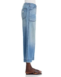 Georgia High Rise Cropped Wide Leg Jeans Galton Indigo