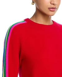 Cashmere Rainbow Athletic Stripe Sweater - Exclusive
