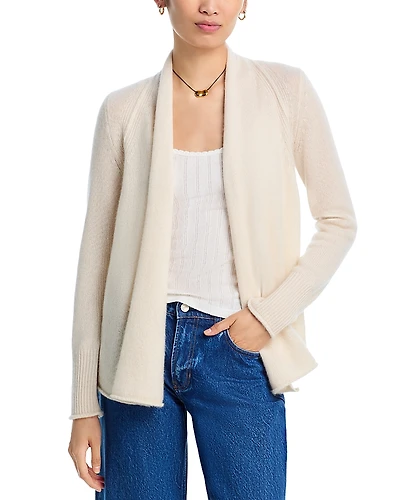 Aqua 100% Cashmere Drape Front Cardigan - Exclusive