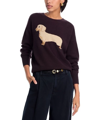 Dachshund Dog Intarsia Cashmere Sweater - Exclusive