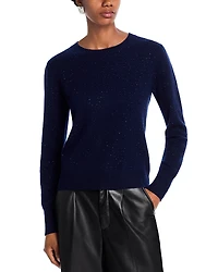 Aqua 100% Cashmere Crystal Crewneck Sweater - Exclusive