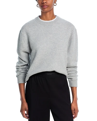 Aqua 100% Cashmere Cropped Sweater - Exclusive