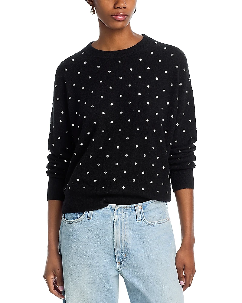 Aqua 100% Cashmere Embellished Sweater - Exclusive