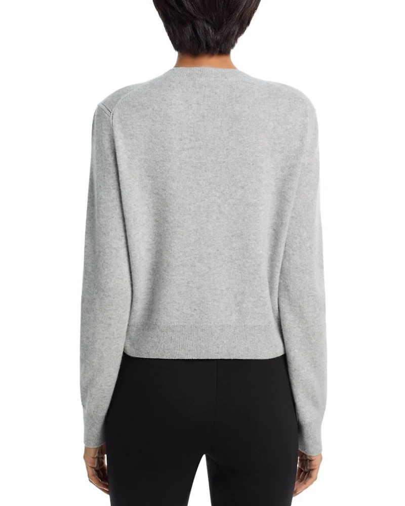 Full Zip Cashmere Crewneck Cardigan - Exclusive