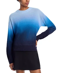 Aqua 100% Cashmere Brushed Ombre Crewneck Sweater - Exclusive