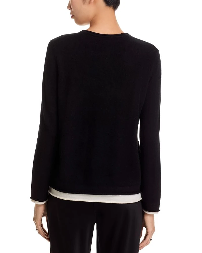 Double Layer Cashmere Crewneck Sweater - Exclusive