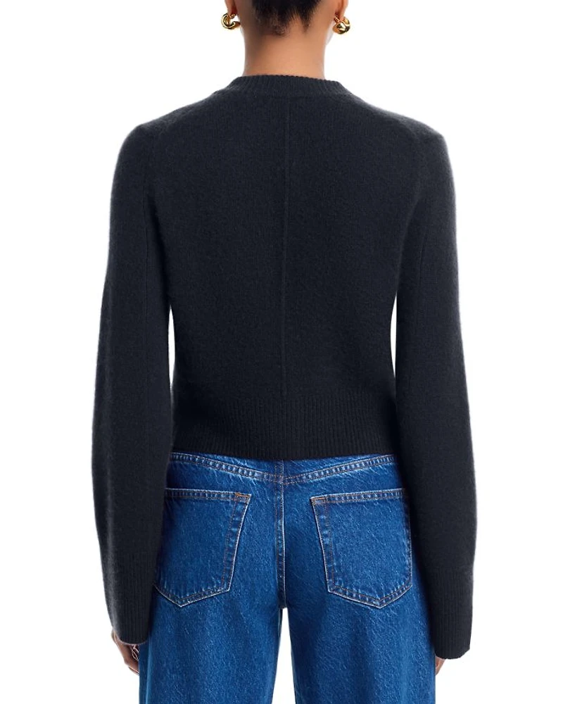 Cropped Wide Sleeve Crewneck Cardigan - Exclusive