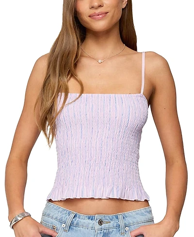 Edikted Leela Scrunch Striped Tank Top