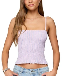 Edikted Leela Scrunch Striped Tank Top