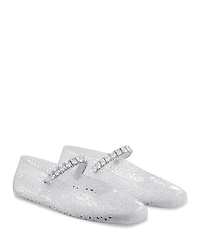 Jimmy Choo Women's The Jelly Transparent Crystal Ballet Flats