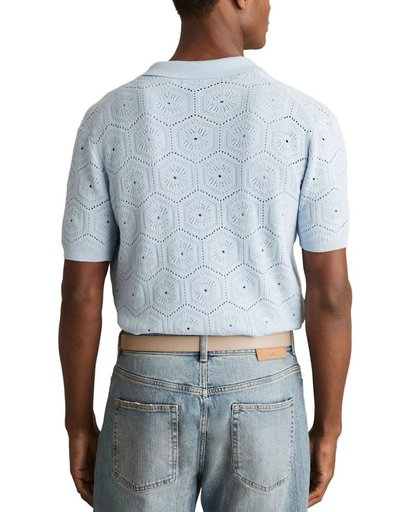 Hexagon Pointelle Camp Shirt
