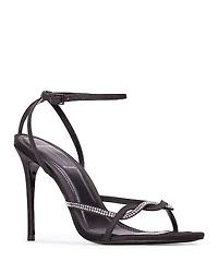 Black Suede Studio Women's Embellished Sandals