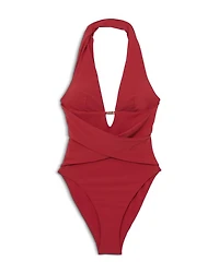 Plunge V Neck One Piece Swimsuit