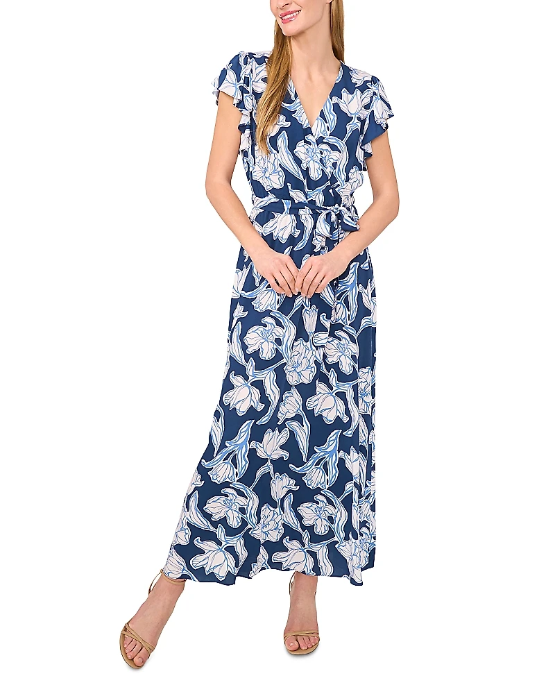 CeCe Wrap Front Maxi Dress