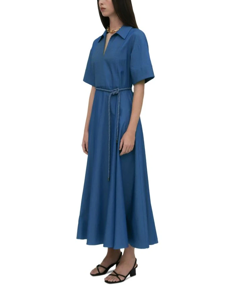 Slit Front Caftan Shirt Dress