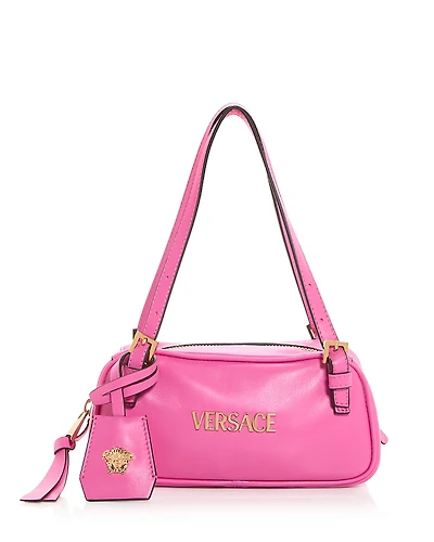 Versace Tag Bowling Leather Shoulder Bag