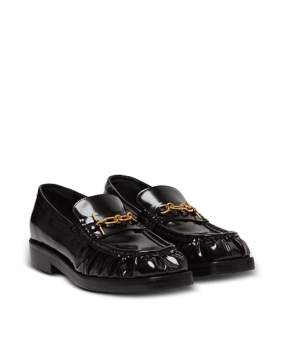 Balmain Men's Sync Glazed Leather Loafers