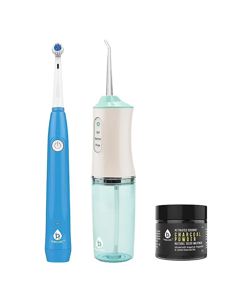 Pursonic Complete Dental Care Power Pack - Electric Toothbrush, Water Flosser & Whitening Powder