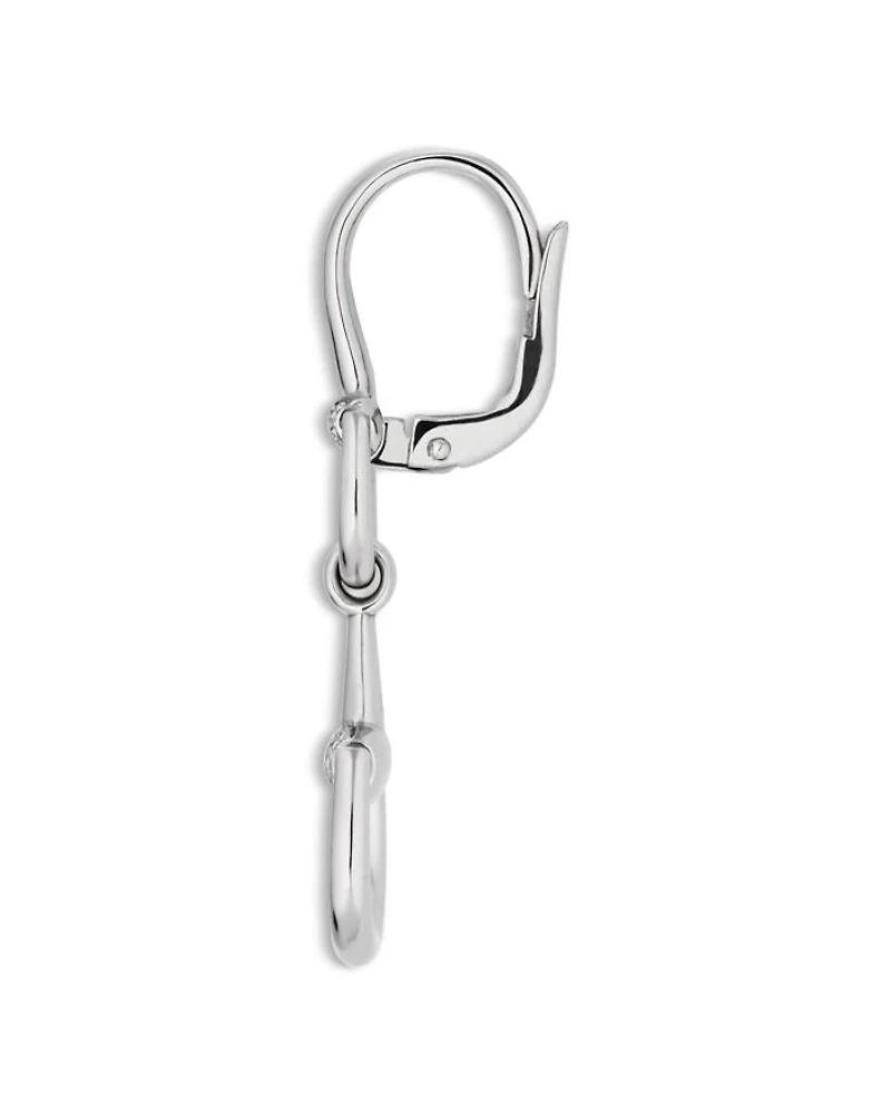 18K White Gold Diamond Horsebit Chandelier Earrings
