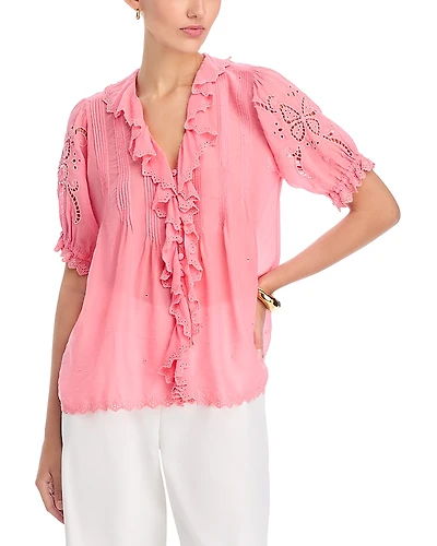 Johnny Was Anette Ruffle Blouse