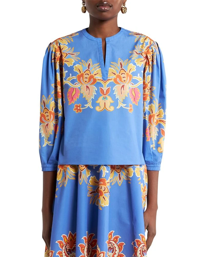 Paisley Split Neck Blouse