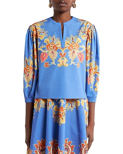 Etro Paisley Split Neck Blouse
