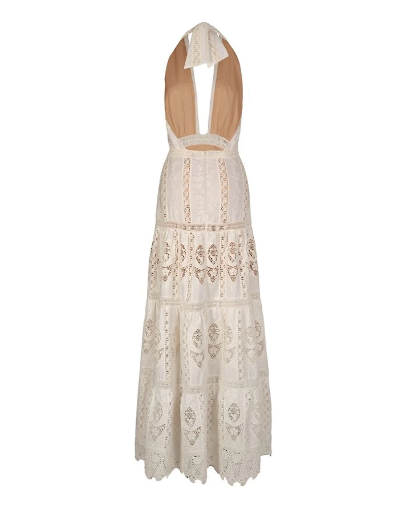 Luz Tropical Halter Maxi Dress