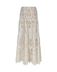 Highlighted Fields Scalloped Lace Maxi Skirt
