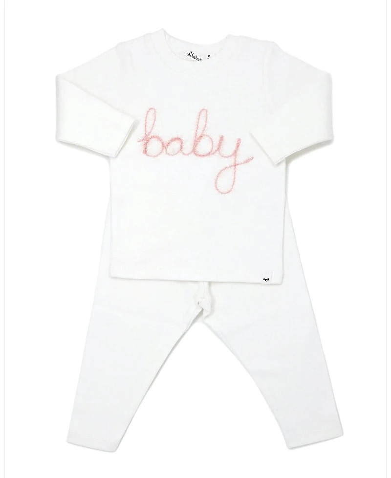 oh baby! Baby Embroidered Two Piece Set 