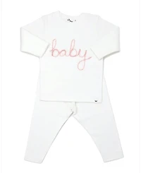 oh baby! Baby Embroidered Two Piece Set 