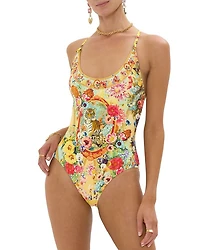 Scoop Neck One Piece Swimsuit
