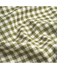 Gingham Linen Blend Fitted Sheet