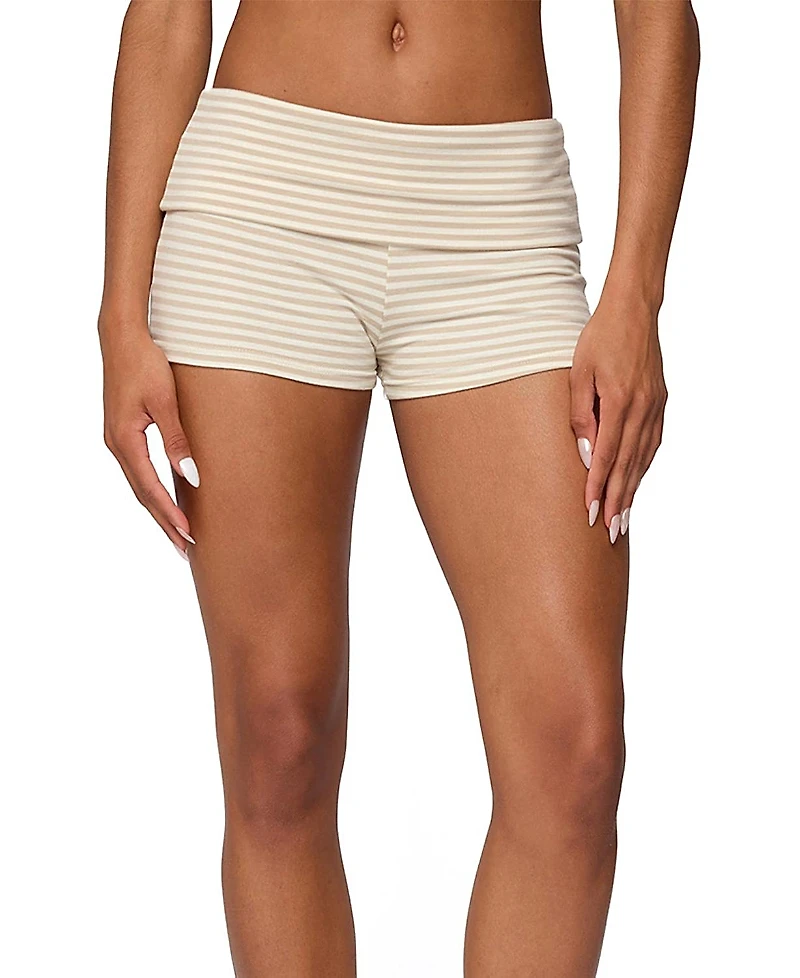 Edikted Kodi Striped Fold Over Shorts