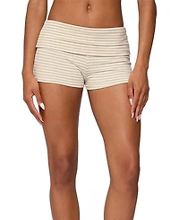 Edikted Kodi Striped Fold Over Shorts