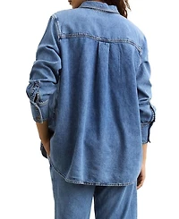 The Drapey Denim Maternity Boyfriend Shirt