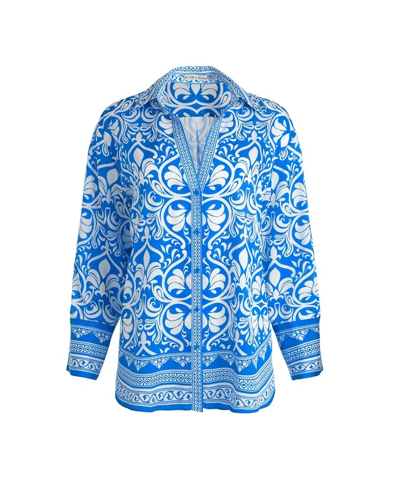 Kiva Printed Oversized Pajama Shirt