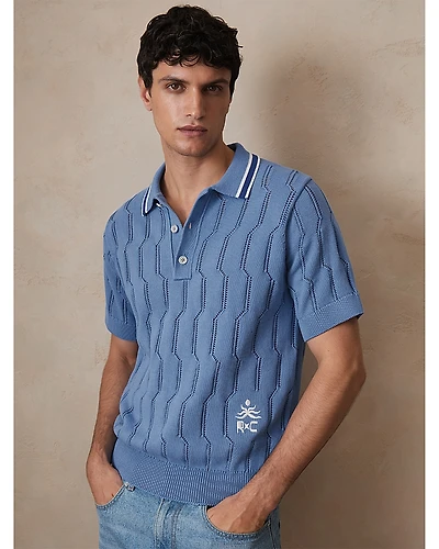 Reiss Che Oasis Pointelle Tipped Polo