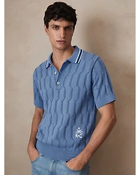 Reiss Che Oasis Pointelle Tipped Polo