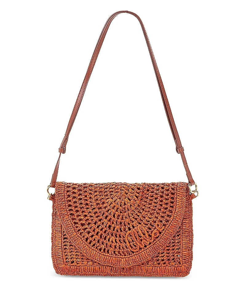 Chloe Summer Banana Raffia Flat Pouch