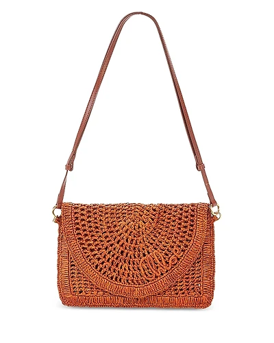 Chloe Summer Banana Raffia Flat Pouch