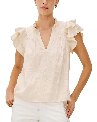 Calista Double Flutter Sleeve Top