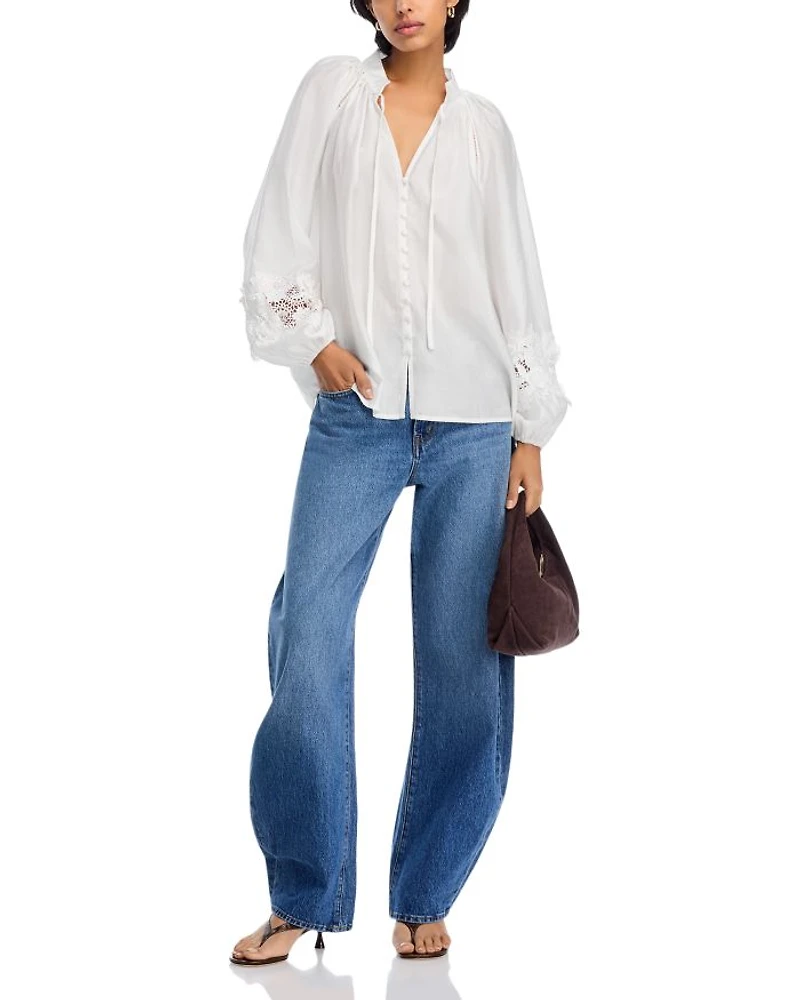 Lace Trim Blouse - Exclusive