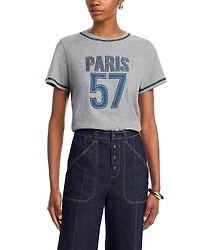 Cinq a Sept Trapunto Denim Tee