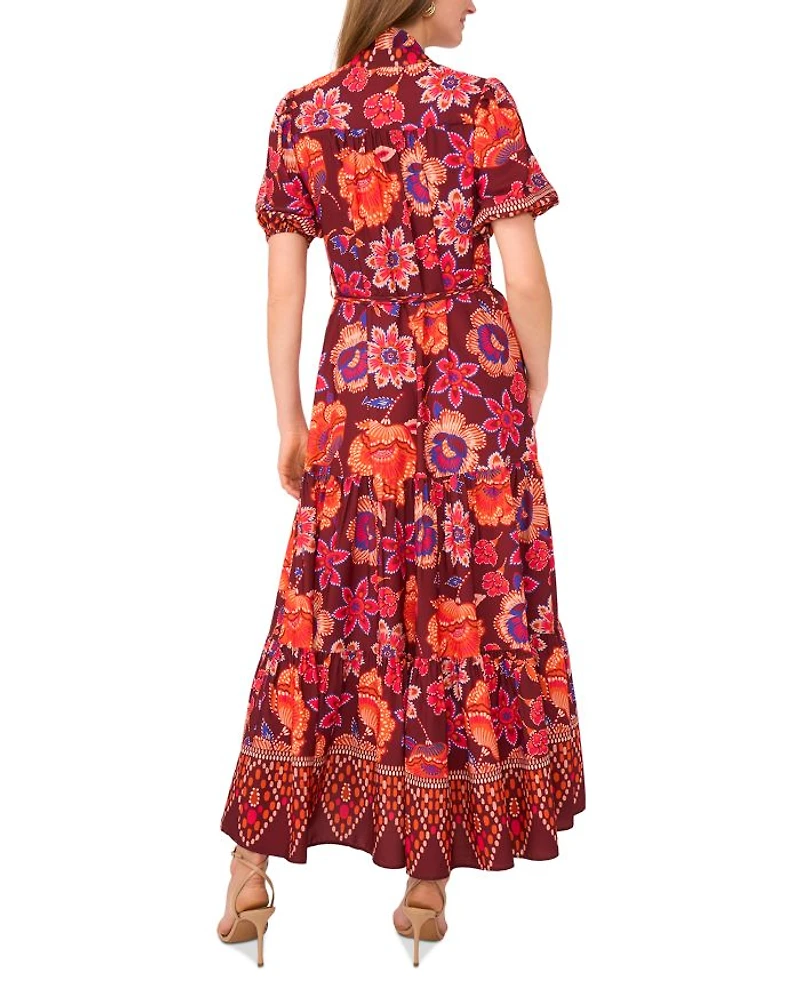 Puff Sleeve Tiered Maxi Dress