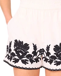 Embroidered Pull On Shorts
