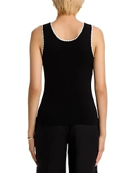 Sleeveless Scoop Neck Whipstitch Sweater