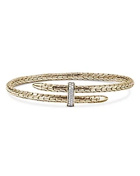 14K Yellow Gold Diamond Spear Flex Cuff Bracelet