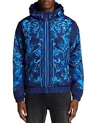 Versace Jeans Couture Printed Zip Front Hooded Jacket