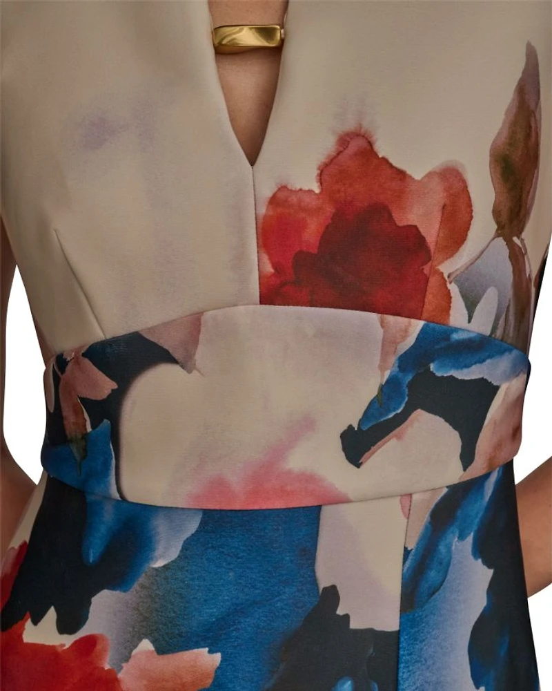 Placed Floral Sheath Dress