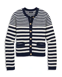 Cotton Cashmere Stripe Texture Cardigan